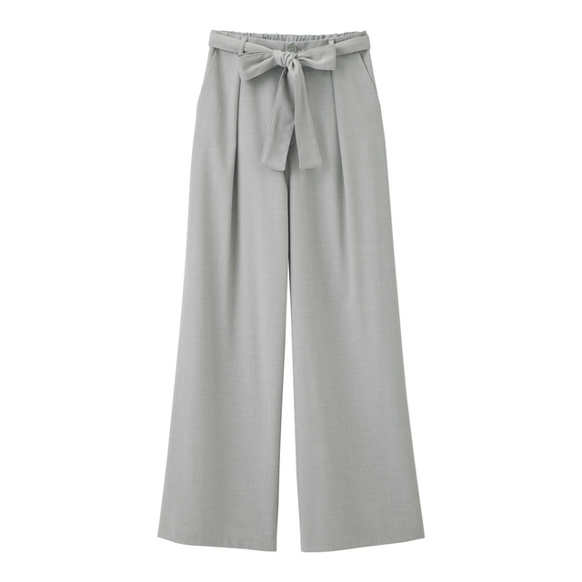 ウエストリボンワイドパンツ