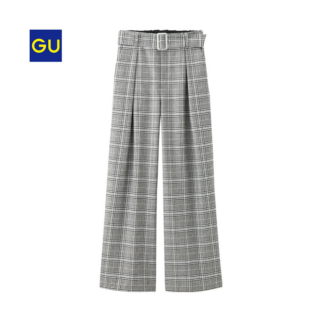 ベルト付きワイドパンツ