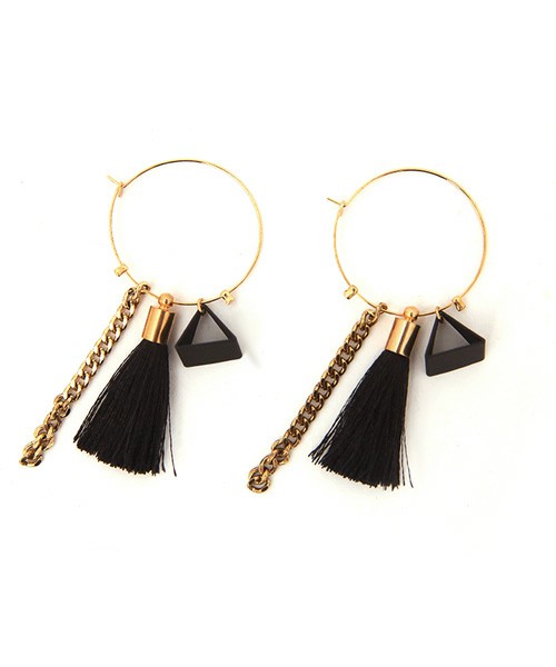 タッセルチェーンフープピアス