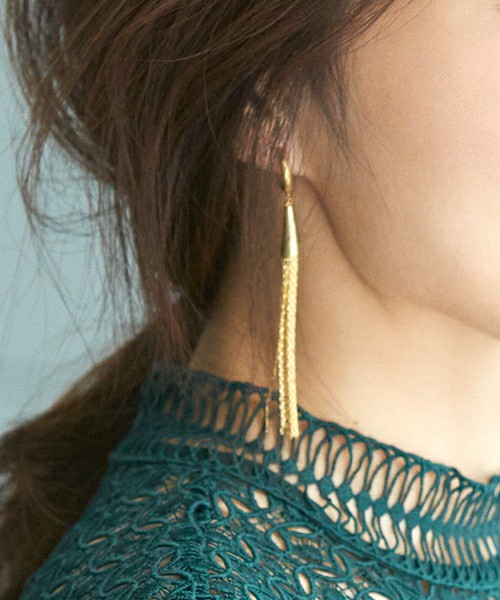 アンティークゴールドフリンジイヤリング