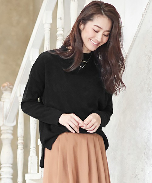 ボトルネック ニットソー プルオーバー