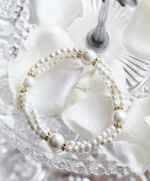 パーティー３連パールブレスレット