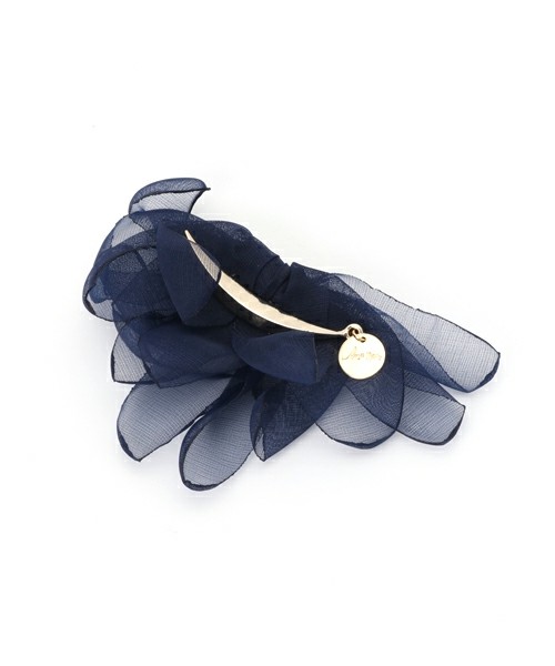 三日月とシースルーフラワーのバレッタ