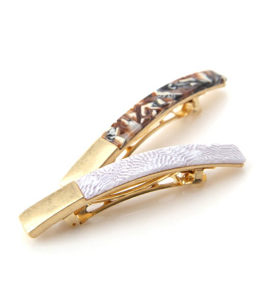 ユニークマーブルのバレッタ[ライン]