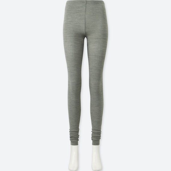 ヒートテックニットレギンス（14分丈・リブ）