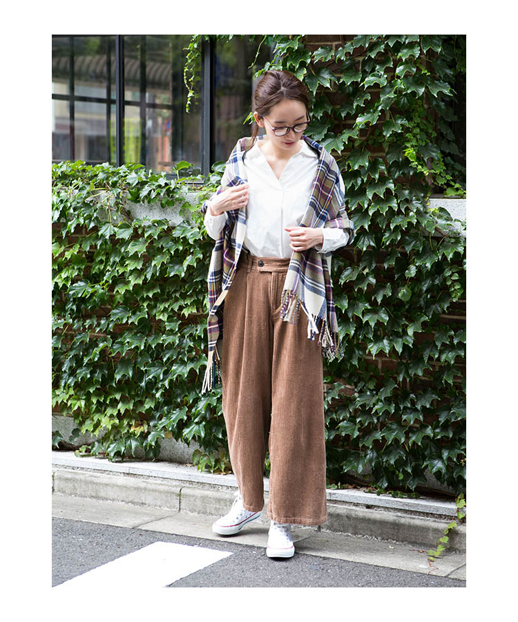 カシミヤタッチチェック柄ストール