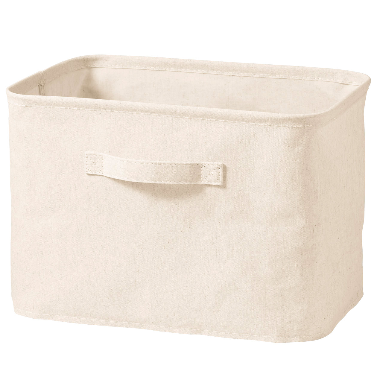 ポリエステル綿麻混・ソフトボックス・長方形・中　約幅３７×奥行２６×高さ２６ｃｍ