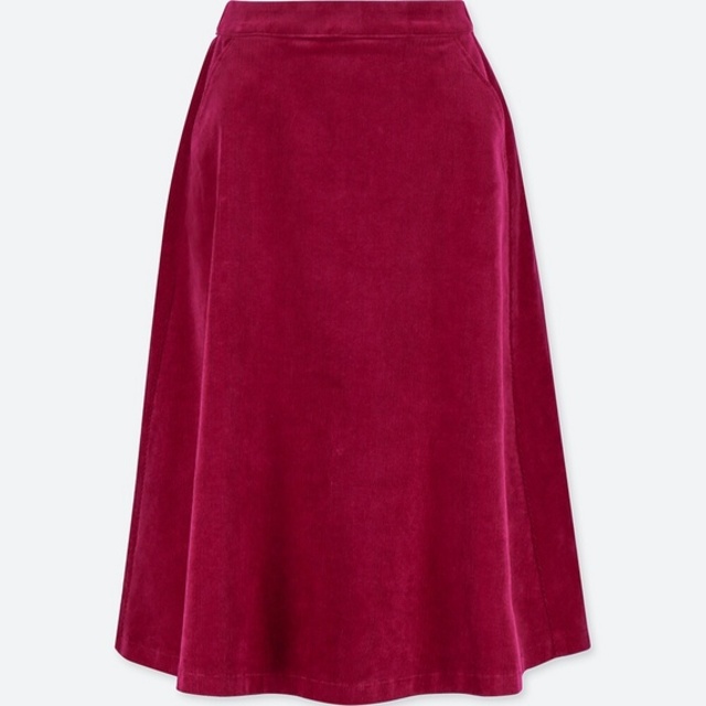 ハイウエストコーデュロイフレアミディスカート