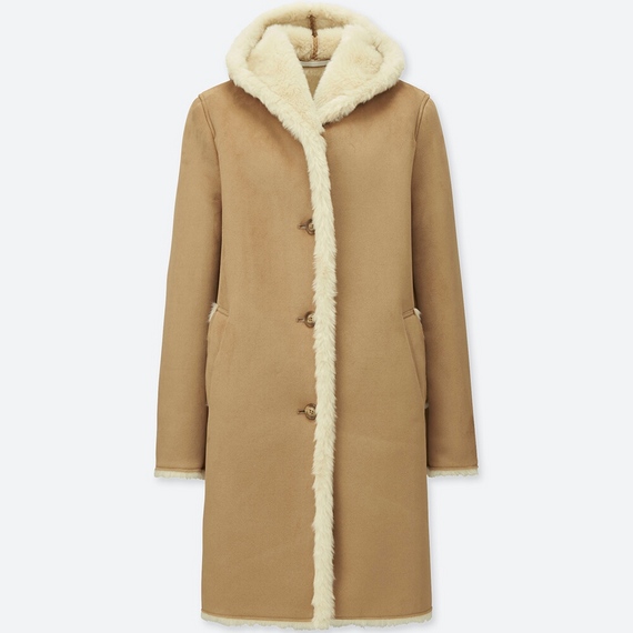 ムートンタッチフーデットコート