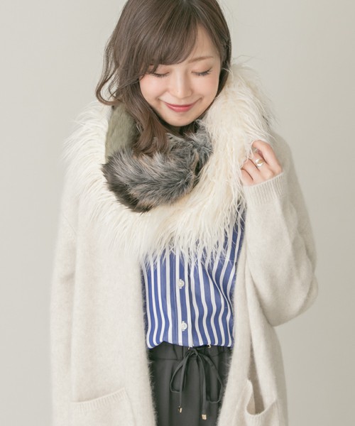 mix fur snood
