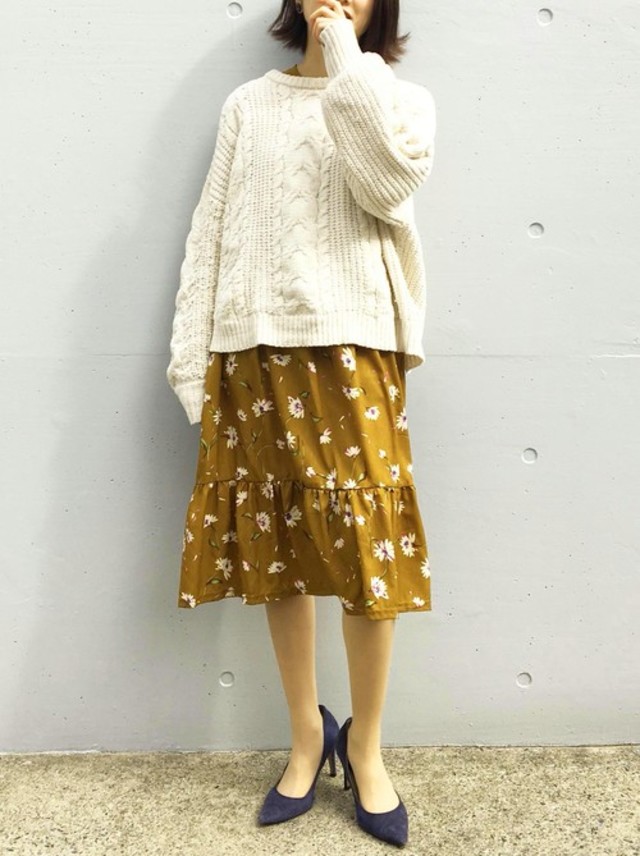 花柄フリルワンピース