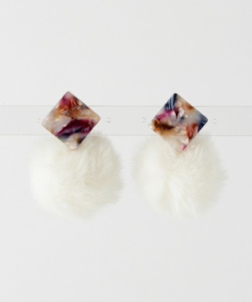 マーブルファーキャッチピアス