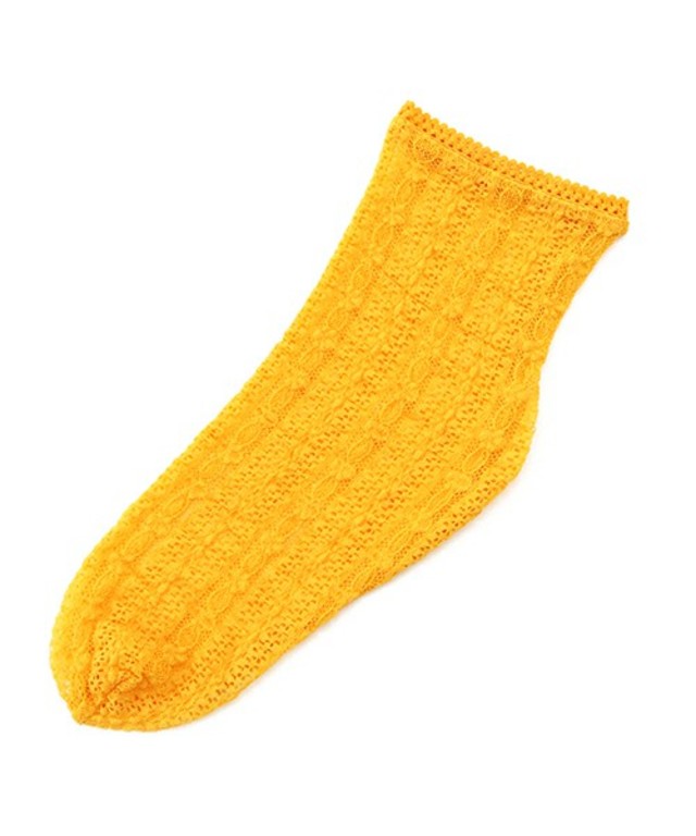 縫製レースストライプ柄ショートソックス