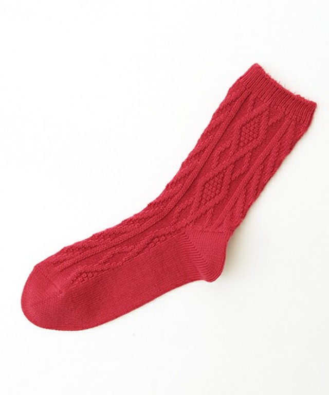 毛混ダイヤケーブルソックス