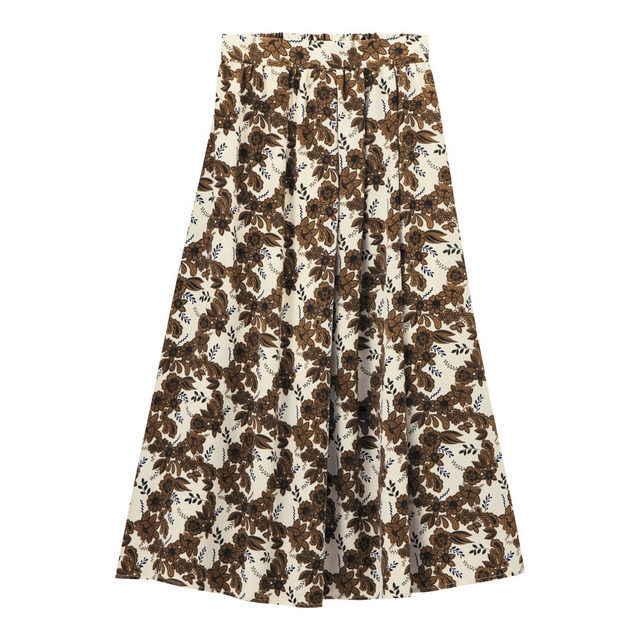 フレアミディスカート（フラワー）