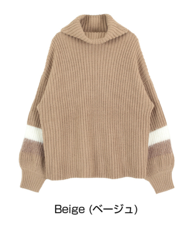 ダブルラインスリーブニット