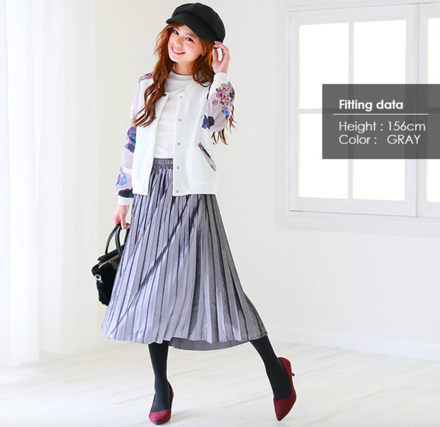 ベロアプリーツスカート