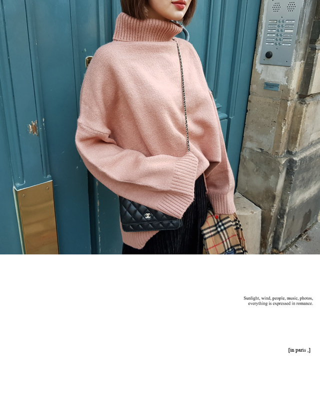 オーバーサイズタートルネックニット