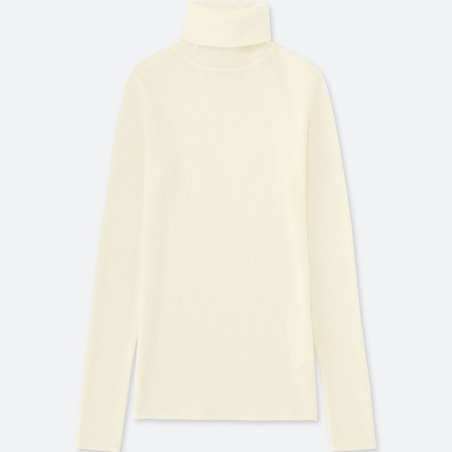 エクストラファインメリノリブタートルネックセーター