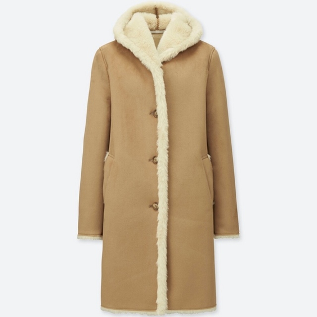 ムートンタッチフーデットコート