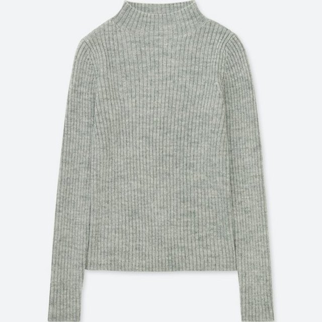 リブモックネックセーター