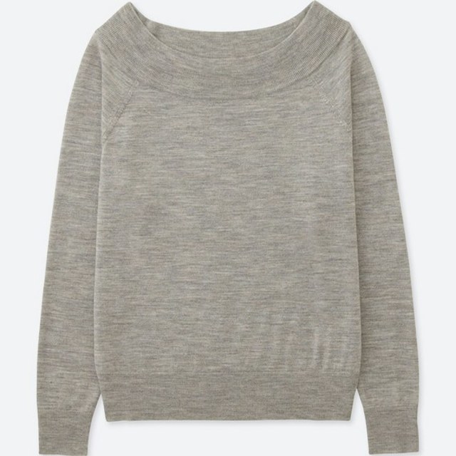 エクストラファインメリノボートネックセーター