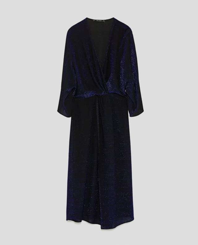 Vネックシャイニーワンピース