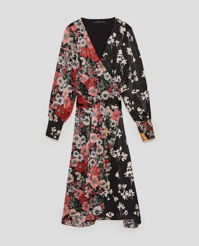 フロントクロスミディ丈ワンピース