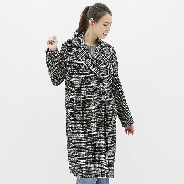 ウールブレンドダブルブレストコート