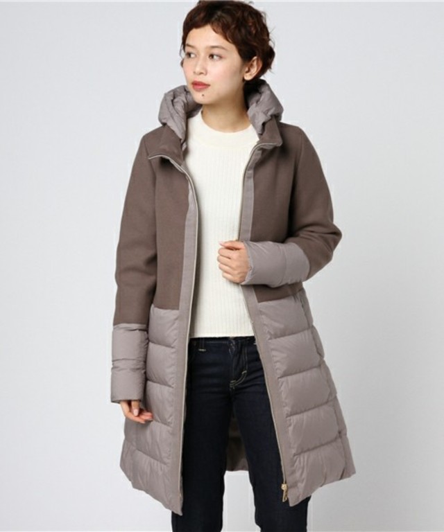 WOOL CONBI DOWN COAT