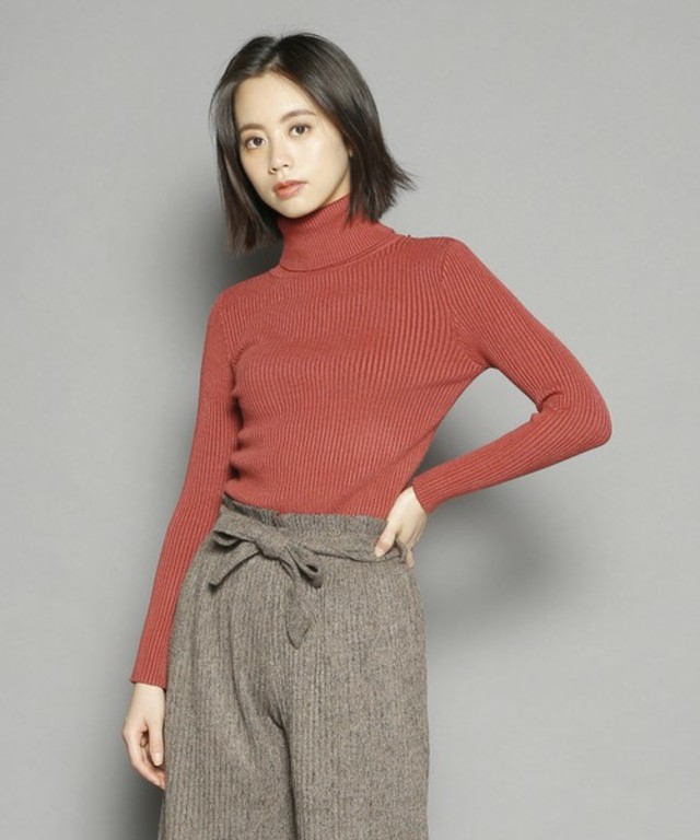 タートルネックカラーニット