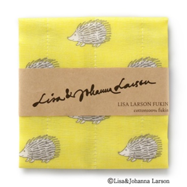 リサ・ラーソン ふきん　ハリネズミ／イエロー