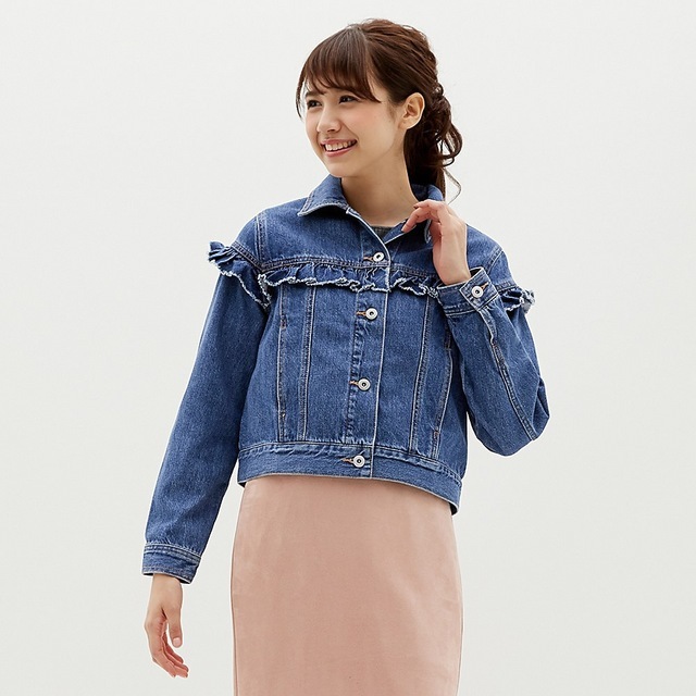 フリルデニムジャケットCR