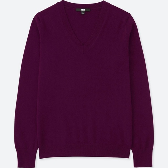 カシミヤVネックセーター（長袖）