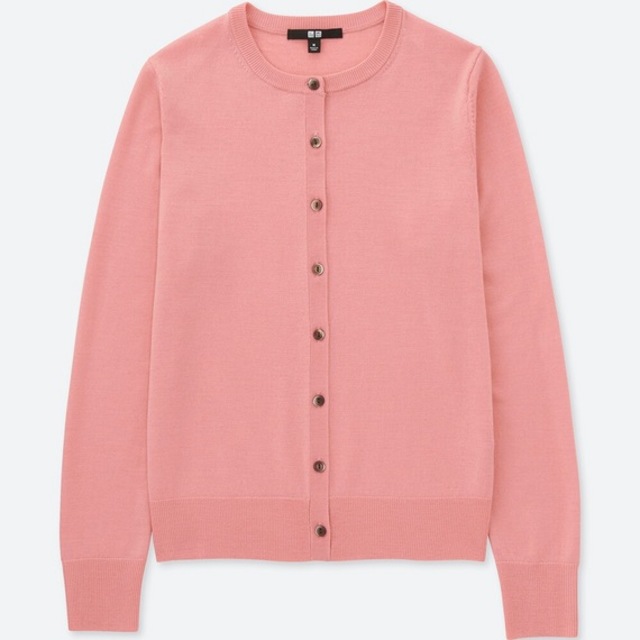 エクストラファインメリノクルーネックカーディガン（長袖）