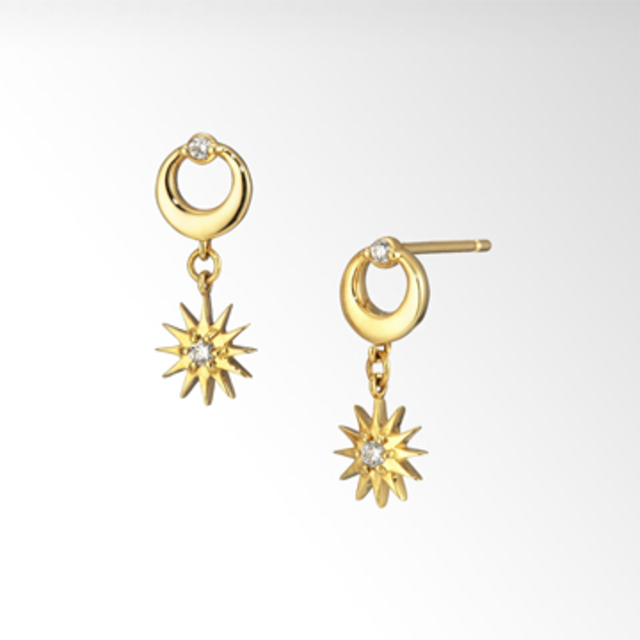 MOON & SUN PIERCED EARRINGS