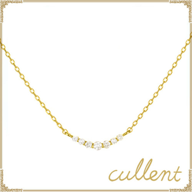 ダイヤモンド　ネックレス K18 tender line