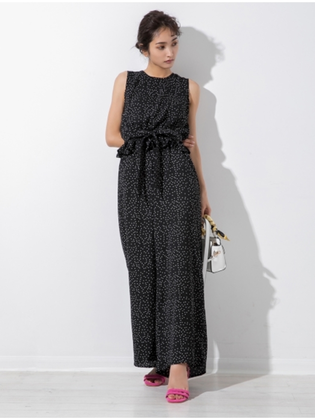 ウエストリボンドットコンビネゾン