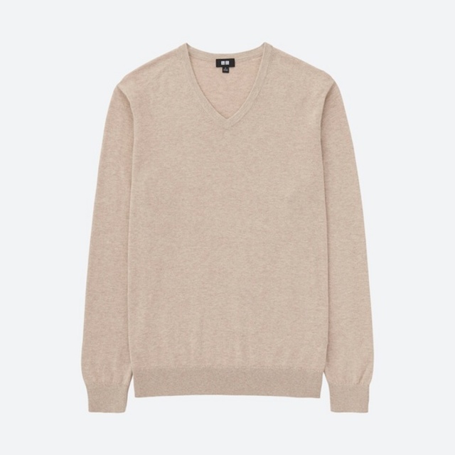 コットンカシミヤVネックセーター