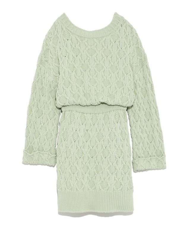 パターンニットミニワンピース