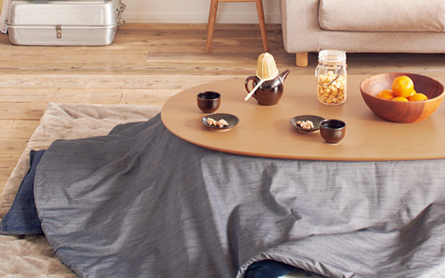 楕円こたつ・本体・タモ材曲木脚・フラットヒーター