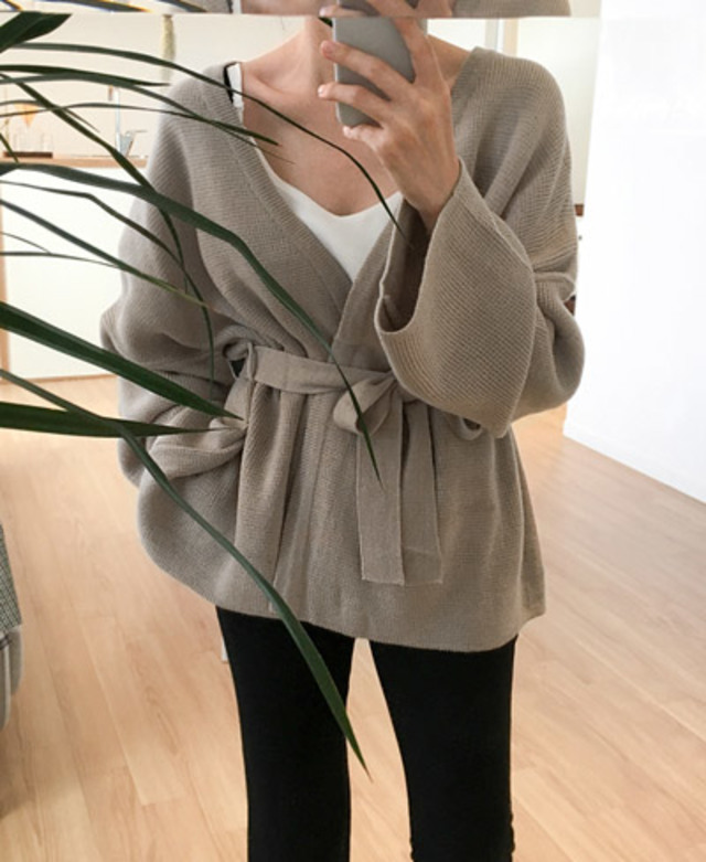 ノーカラールーズワイドスリーブカーディガン