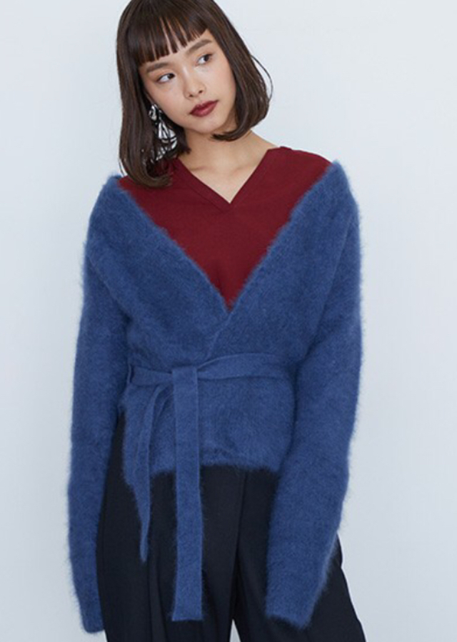 2WAYカシミアカシュクールカーディガン