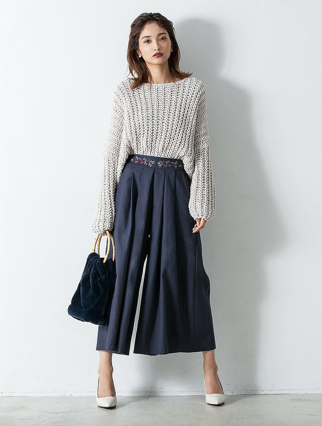 鍵編みソフトタッチニット