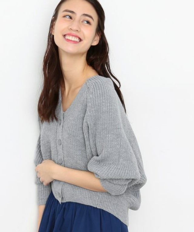 畦ボリュームカーディガン