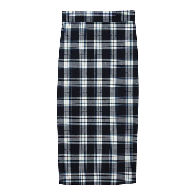 チェックナローミディスカート