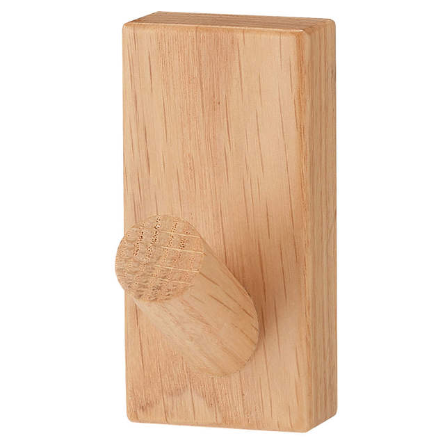 壁に付けられる家具・フック・オーク材　幅４×奥行６×高さ８ｃｍ