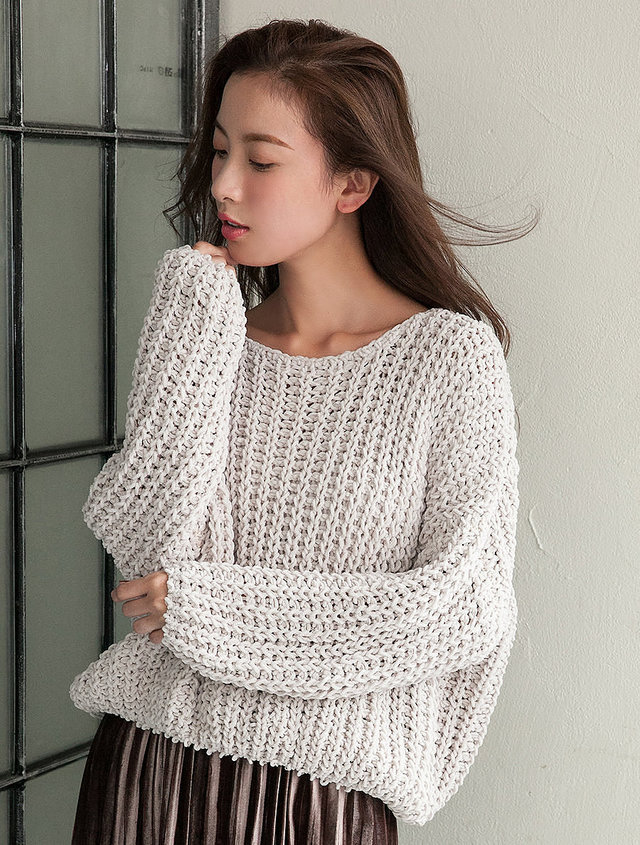 鍵編みソフトタッチニット