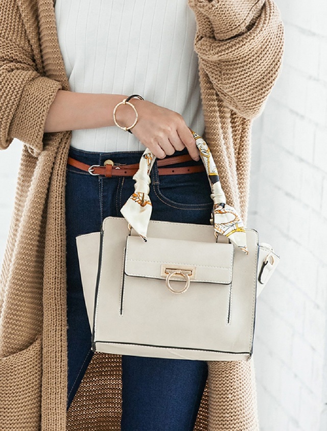 シャルマン スカーフ付2wayハンドバッグ