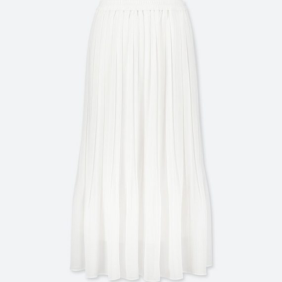 ハイウエストシフォン プリーツスカート